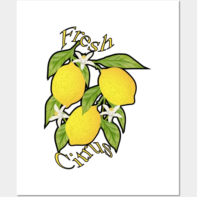 Fresh Citrus Lemons Wall Art by Designoholic